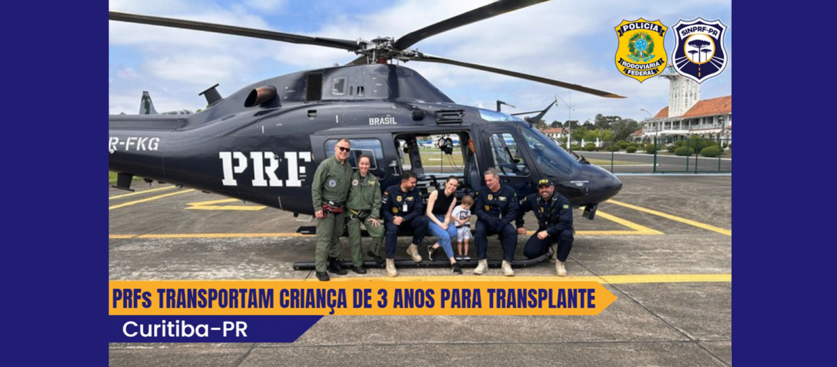 PRF realiza transporte aéreo de emergência para salvar vida de criança de três anos